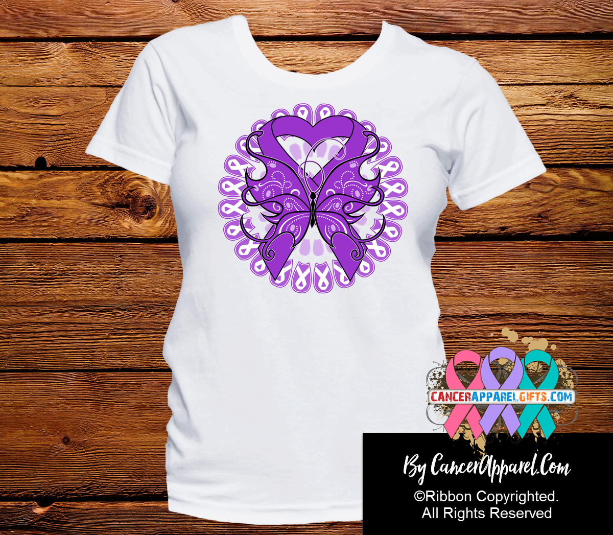 Pancreatic Cancer Stunning Butterfly Shirts - Cancer Apparel and Gifts