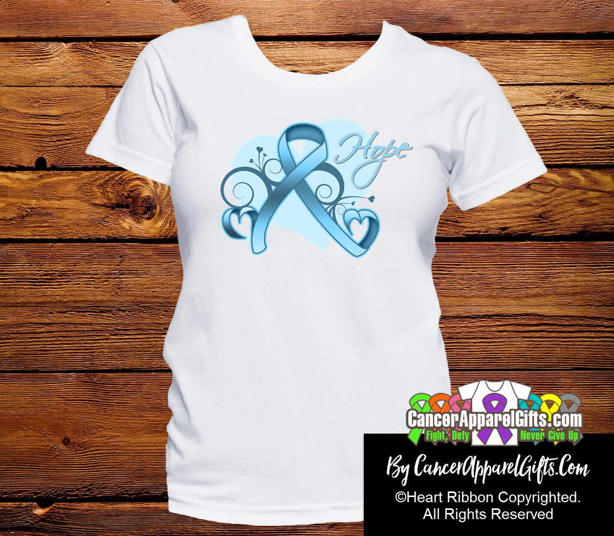 Prostate Cancer Heart of Hope Ribbon Shirts - Cancer Apparel and Gifts