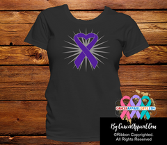 Pancreatic Cancer Awareness Heart Ribbon Shirts - Cancer Apparel and Gifts