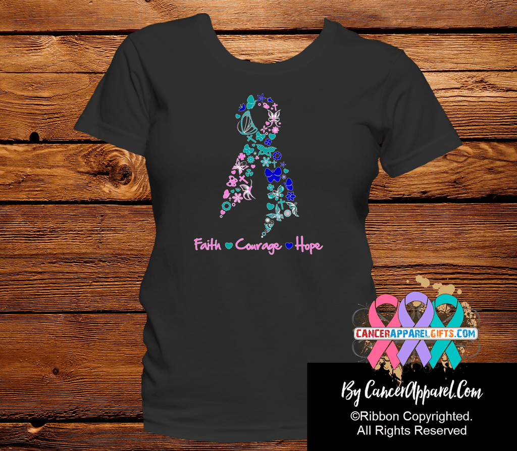 Thyroid Cancer Faith Courage Hope Shirts