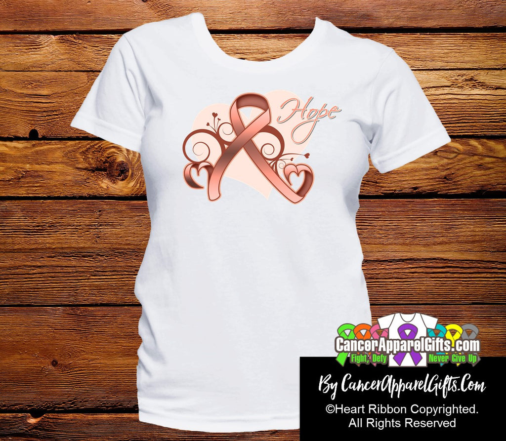 Uterine Cancer Heart of Hope Ribbon Shirts