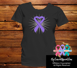 Hodgkins Lymphoma Violet Heart Ribbon Shirts - Cancer Apparel and Gifts