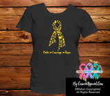 Childhood Cancer Faith Courage Hope Shirts - Cancer Apparel and Gifts